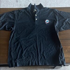 Cutter & Buck Black Polo Miami Dolphins